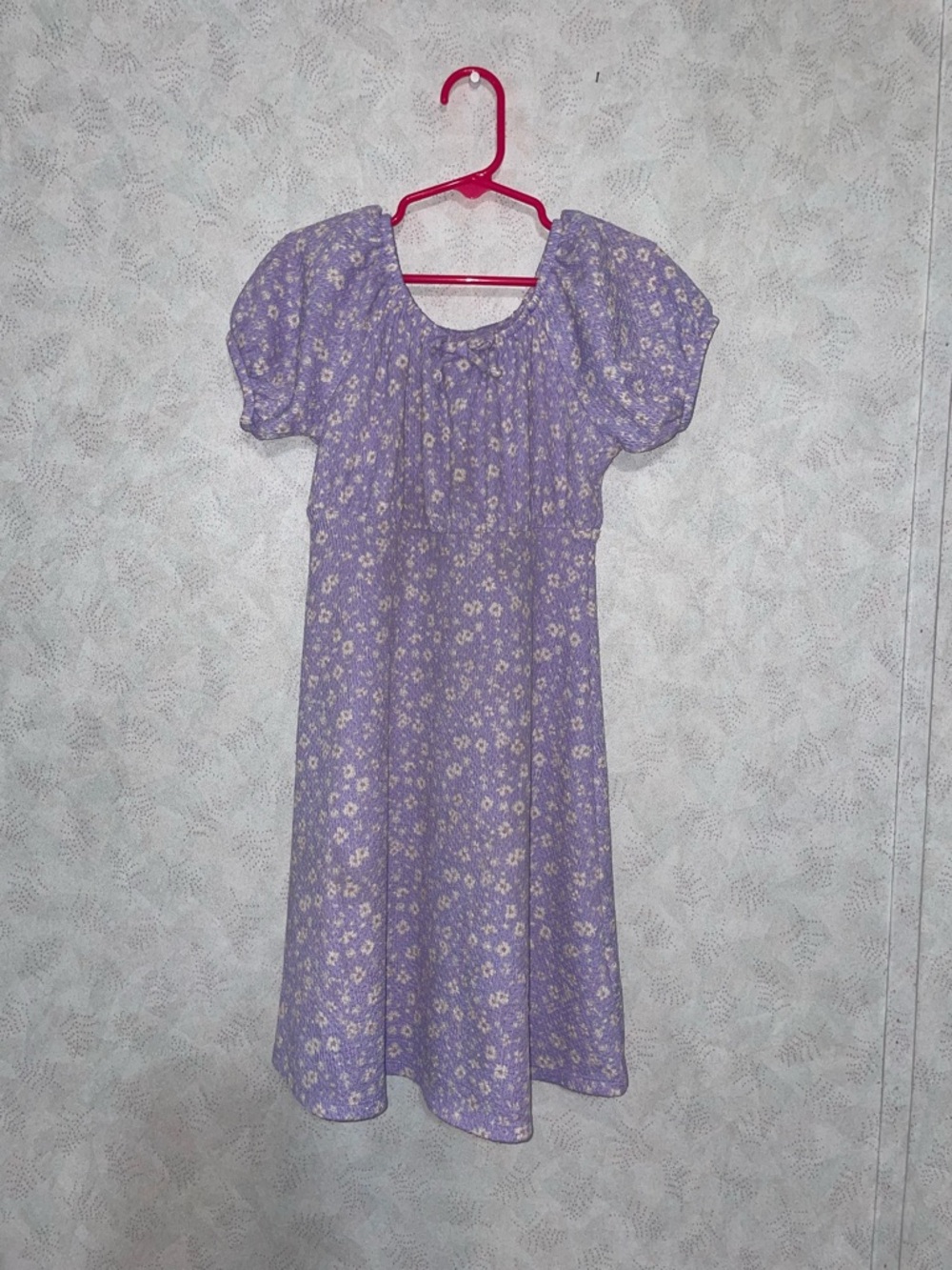 wonder nation Purple Floral Puff-Sleeve Dress